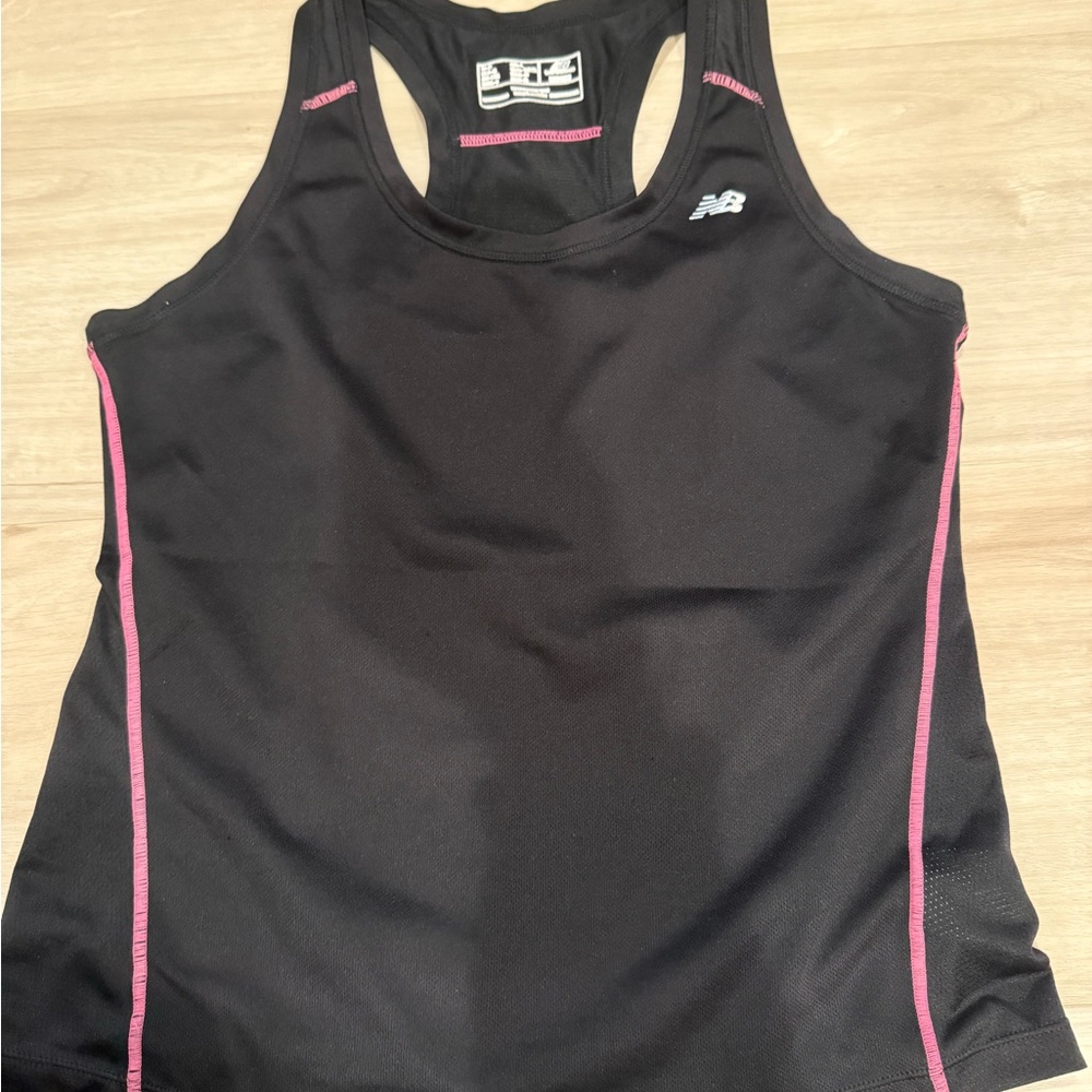 New Balance Women's Black Tank Top with Pink Trim